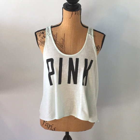 PINK Victoria's Secret Tops - PINK mint green tank lace detail